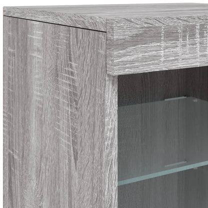 Příborník S Led Osvětlením Šedý Sonoma 123 X 37 X 67 Cm