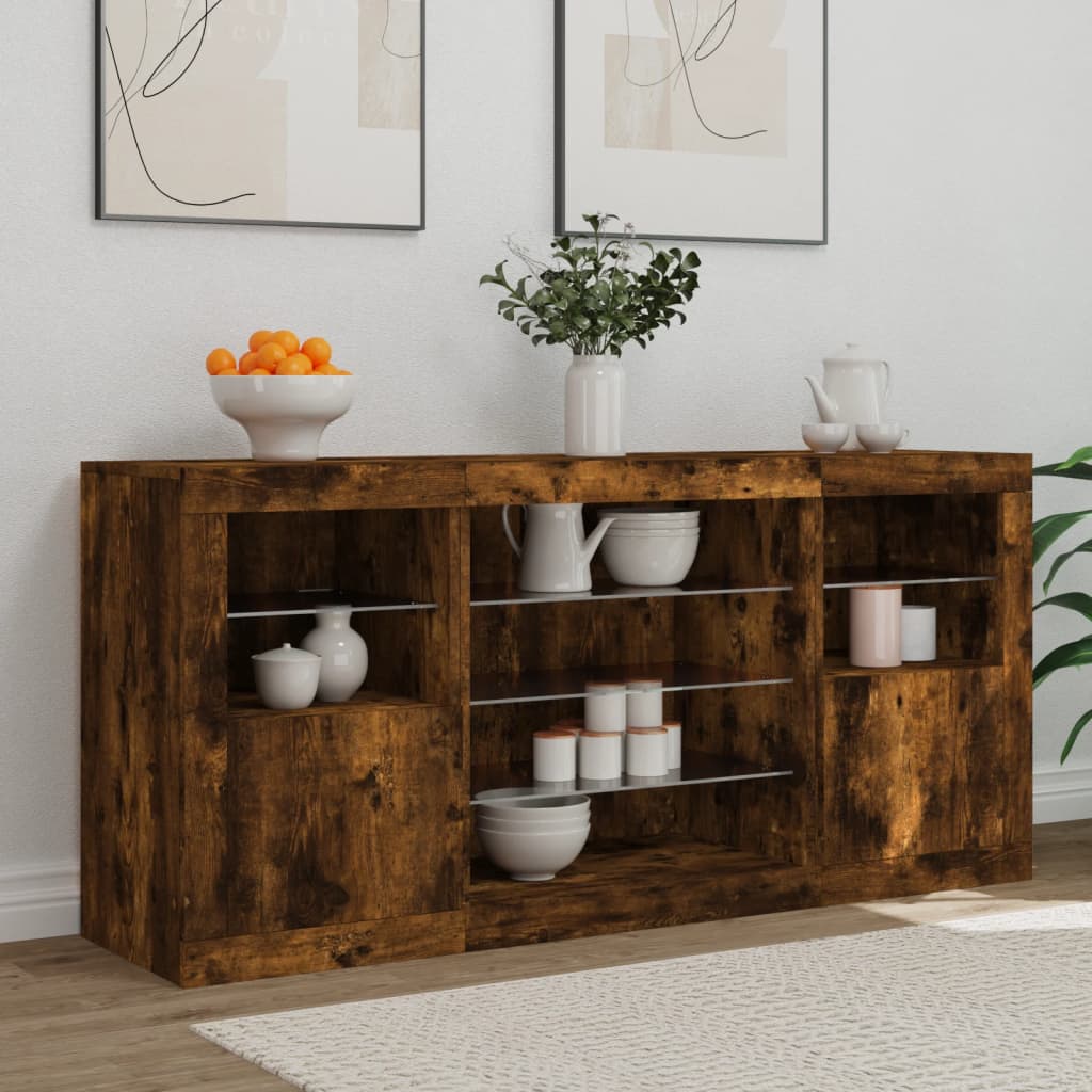 Příborník S Led Osvětlením 142,5 X 37 X 67 Cm