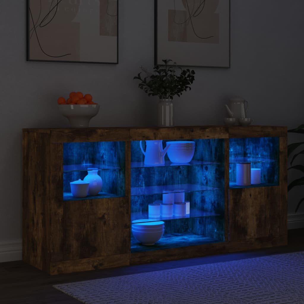 Příborník S Led Osvětlením 142,5 X 37 X 67 Cm