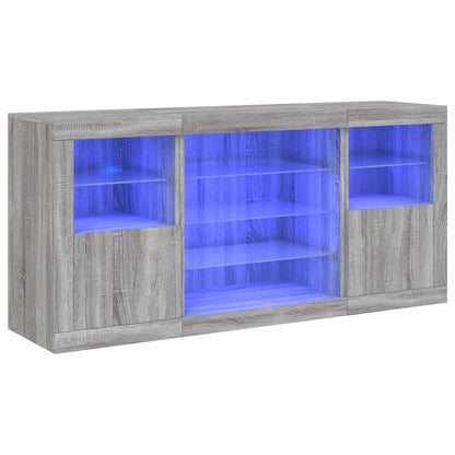 Příborník S Led Osvětlením Šedý Sonoma 142,5 X 37 X 67 Cm