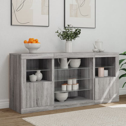 Příborník S Led Osvětlením Šedý Sonoma 142,5 X 37 X 67 Cm