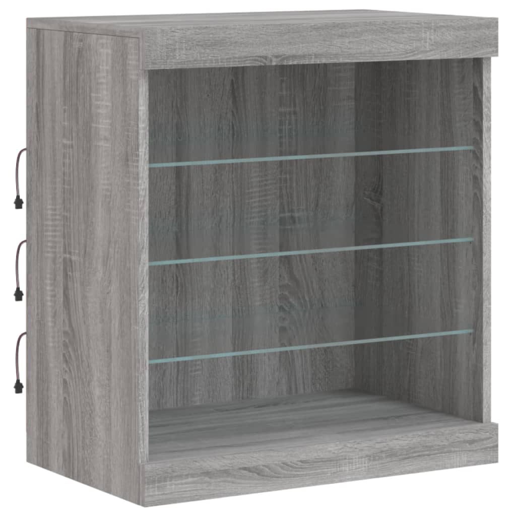 Příborník S Led Osvětlením Šedý Sonoma 142,5 X 37 X 67 Cm