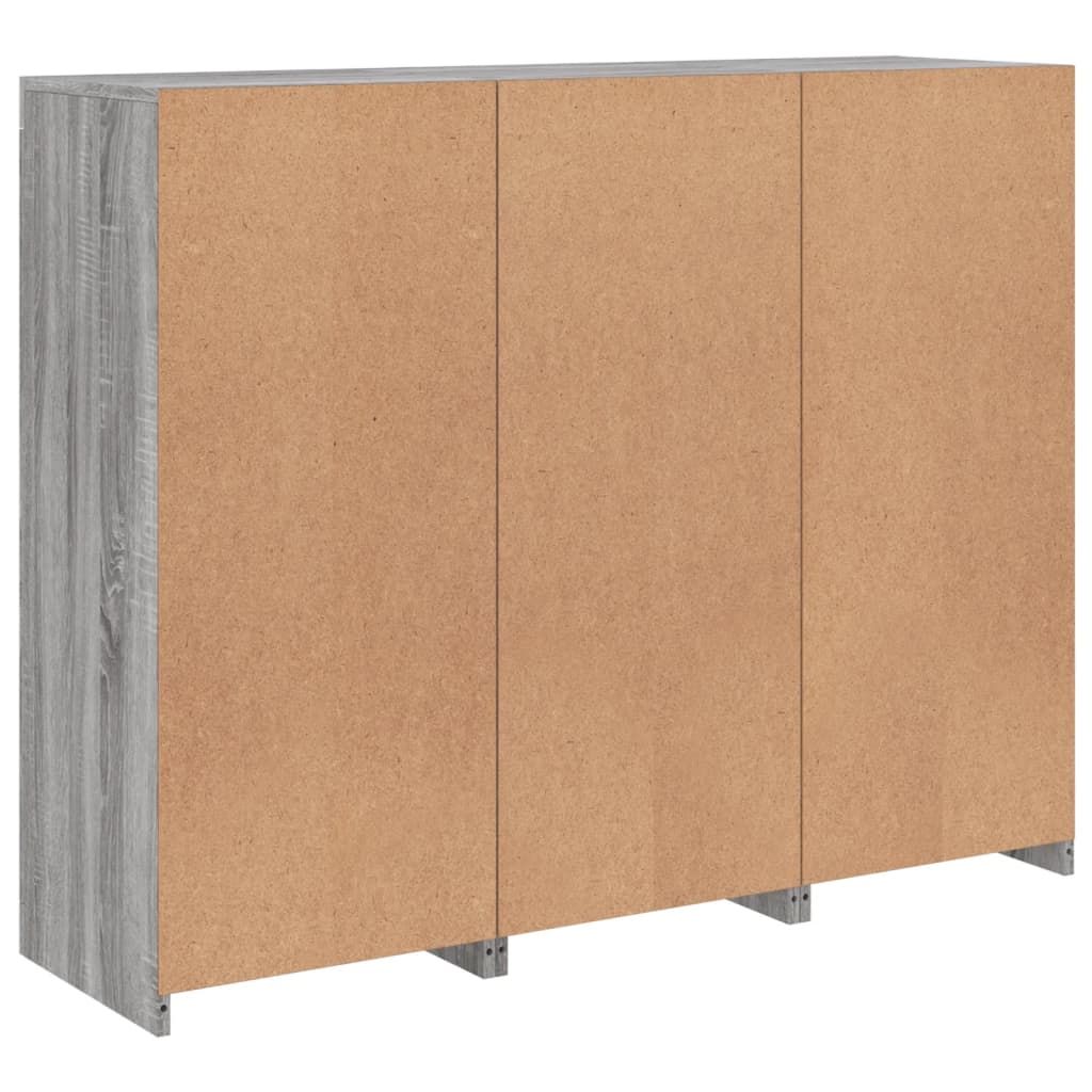 Příborníky S Led Osvětlením 3 Ks Šedé Sonoma Kompozitní Dřevo