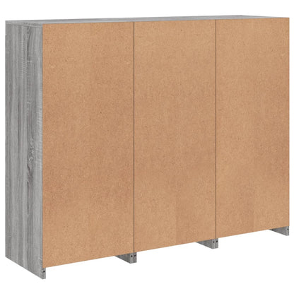 Příborníky S Led Osvětlením 3 Ks Šedé Sonoma Kompozitní Dřevo