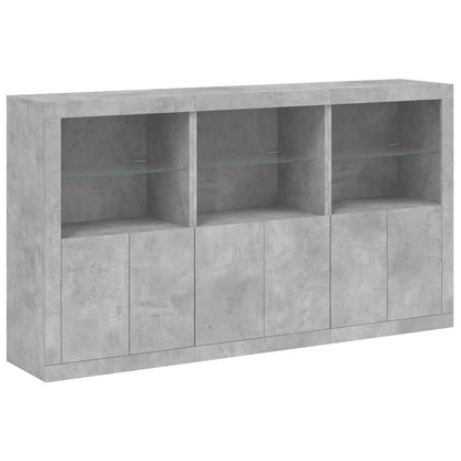 Příborník S Led Osvětlením Betonově Šedý 181,5 X 37 X 100 Cm