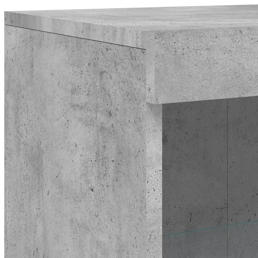 Příborník S Led Osvětlením Betonově Šedý 181,5 X 37 X 100 Cm