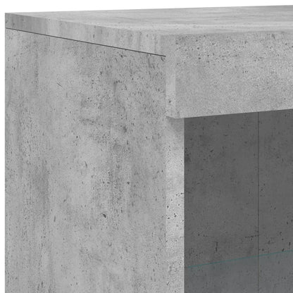 Příborník S Led Osvětlením Betonově Šedý 181,5 X 37 X 100 Cm