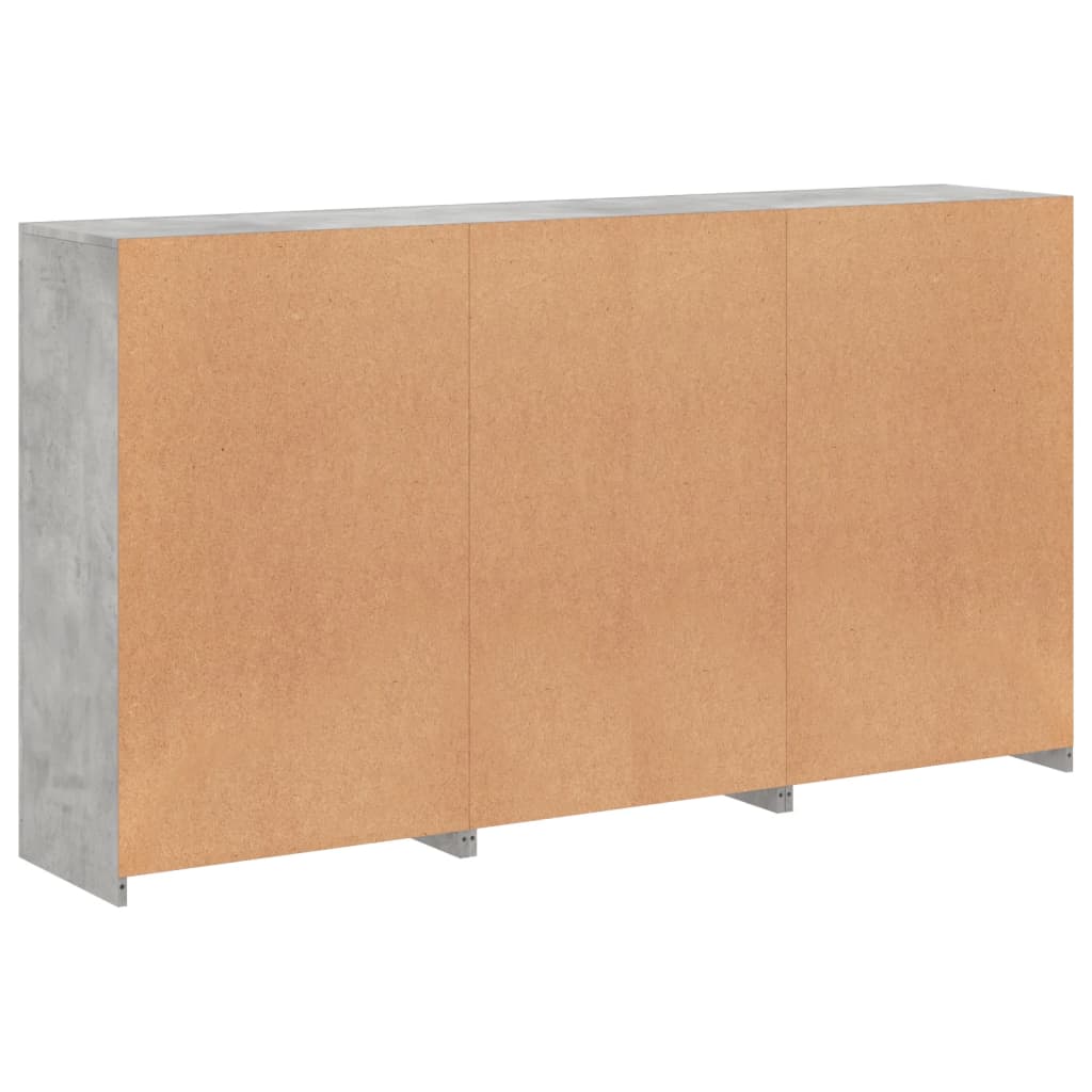 Příborník S Led Osvětlením Betonově Šedý 181,5 X 37 X 100 Cm