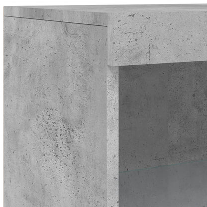 Příborník S Led Osvětlením Betonově Šedý 181,5 X 37 X 100 Cm