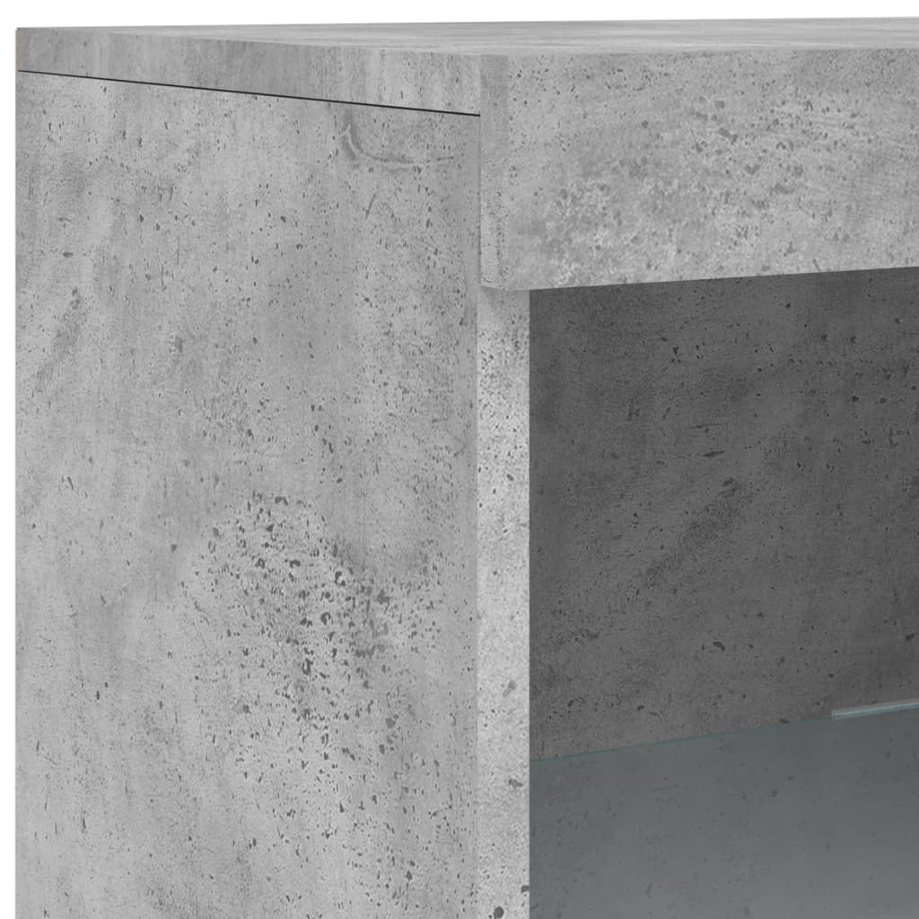 Příborník S Led Osvětlením Betonově Šedý 181,5 X 37 X 100 Cm