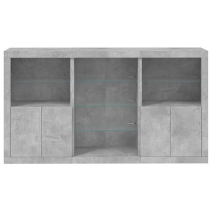 Příborník S Led Osvětlením Betonově Šedý 181,5 X 37 X 100 Cm