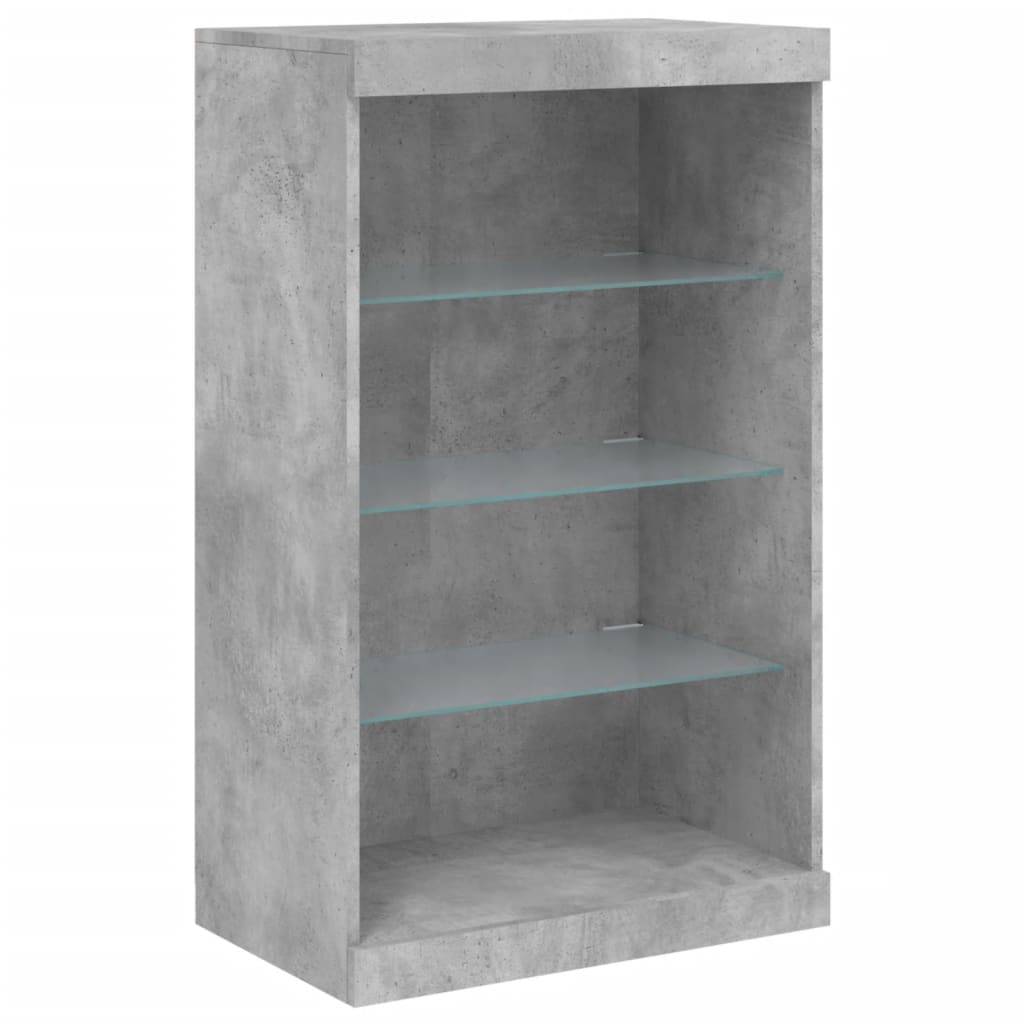 Příborník S Led Osvětlením Betonově Šedý 181,5 X 37 X 100 Cm