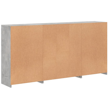 Příborník S Led Osvětlením Betonově Šedý 202 X 37 X 100 Cm
