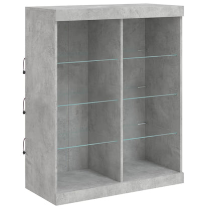 Příborník S Led Osvětlením Betonově Šedý 202 X 37 X 100 Cm