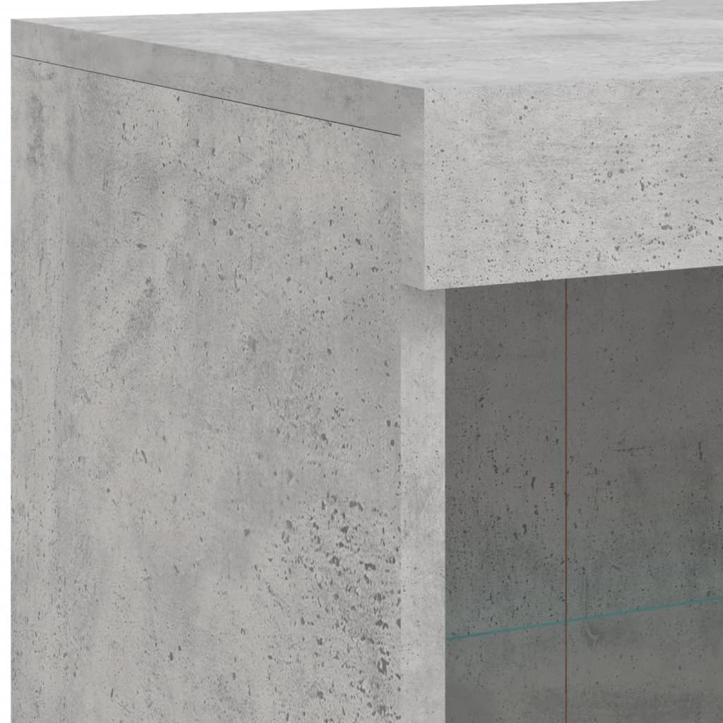Příborník S Led Osvětlením Betonově Šedý 202 X 37 X 100 Cm
