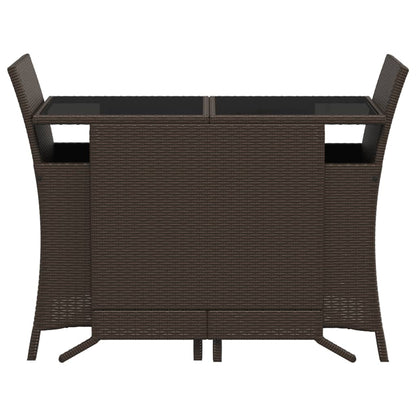 3Dílný Bistro Set S Poduškami Hnědý Polyratan
