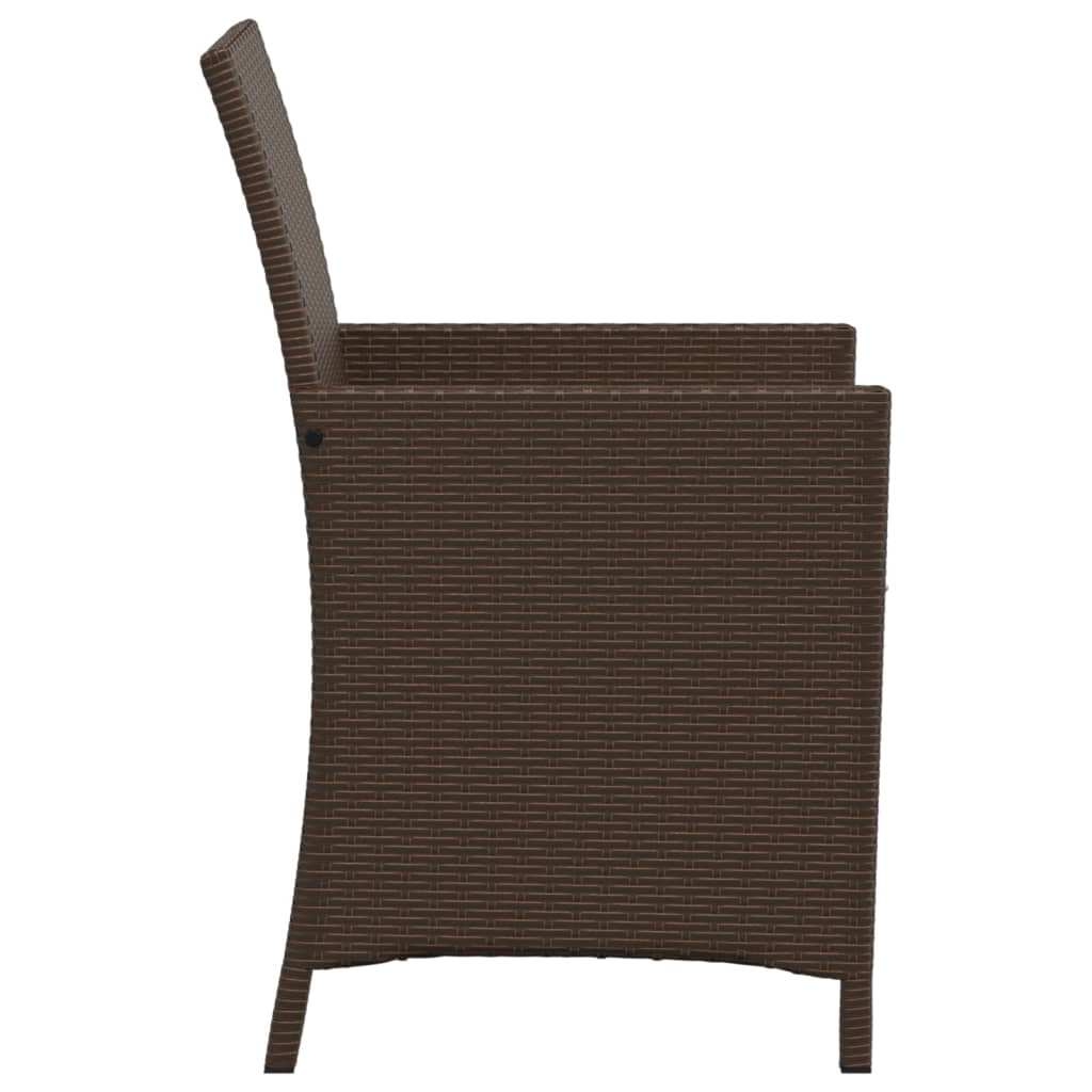 3Dílný Bistro Set S Poduškami Hnědý Polyratan