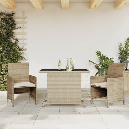 3Dílný Bistro Set S Poduškami Hnědý Polyratan