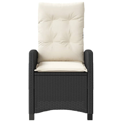 3Dílný Bistro Set S Poduškami Černý Polyratan