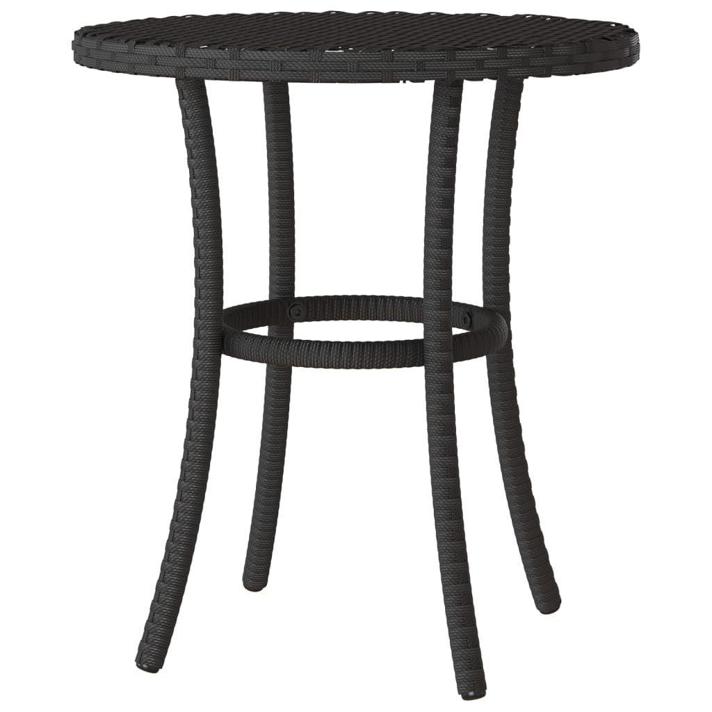3Dílný Bistro Set S Poduškami Černý Polyratan