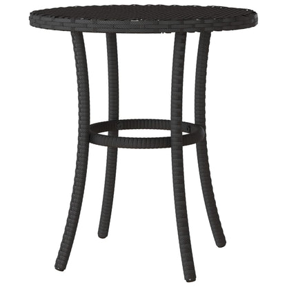 3Dílný Bistro Set S Poduškami Černý Polyratan
