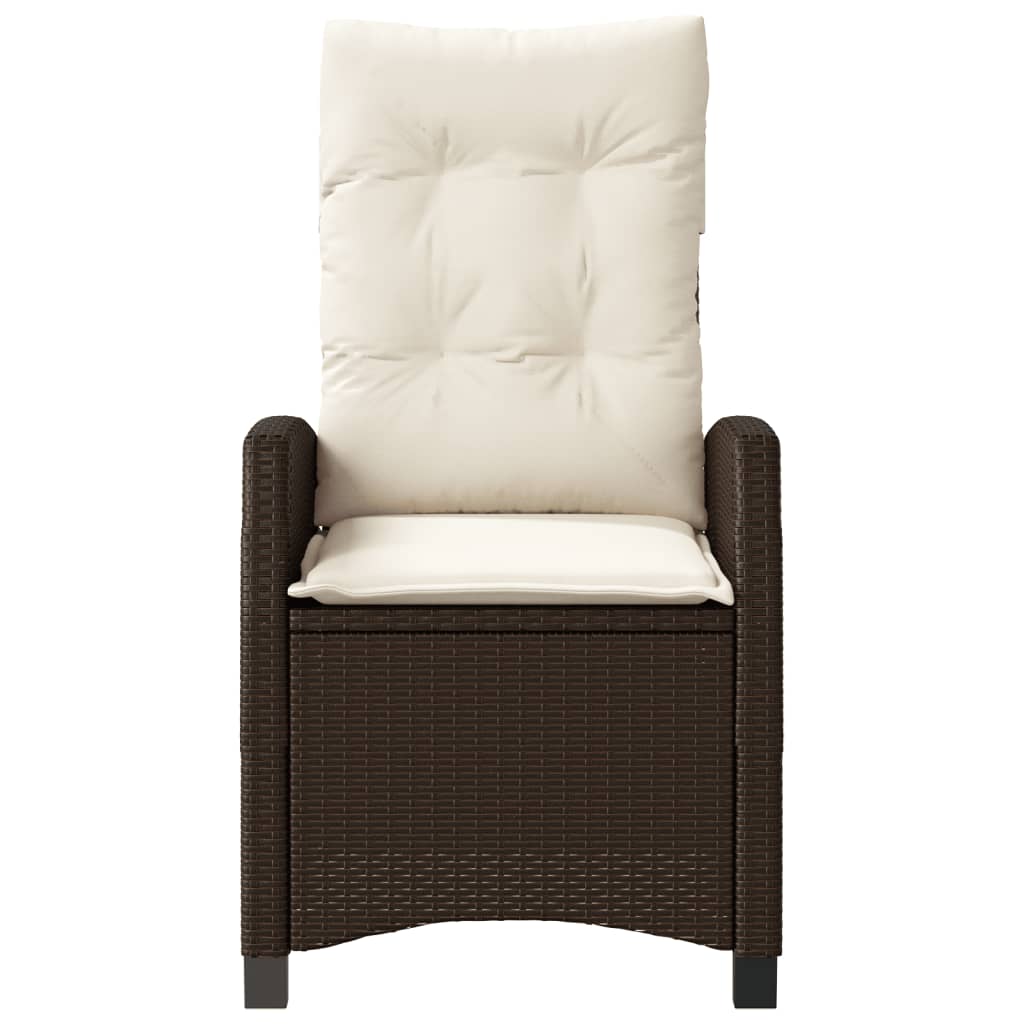3Dílný Bistro Set S Poduškami Hnědý Polyratan