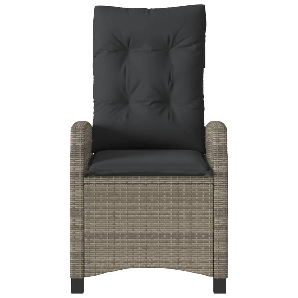 3Dílný Bistro Set S Poduškami Šedý Polyratan