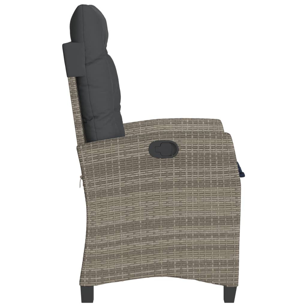 3Dílný Bistro Set S Poduškami Šedý Polyratan