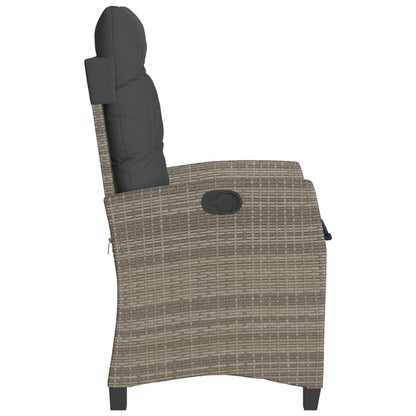 3Dílný Bistro Set S Poduškami Šedý Polyratan