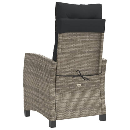 3Dílný Bistro Set S Poduškami Šedý Polyratan