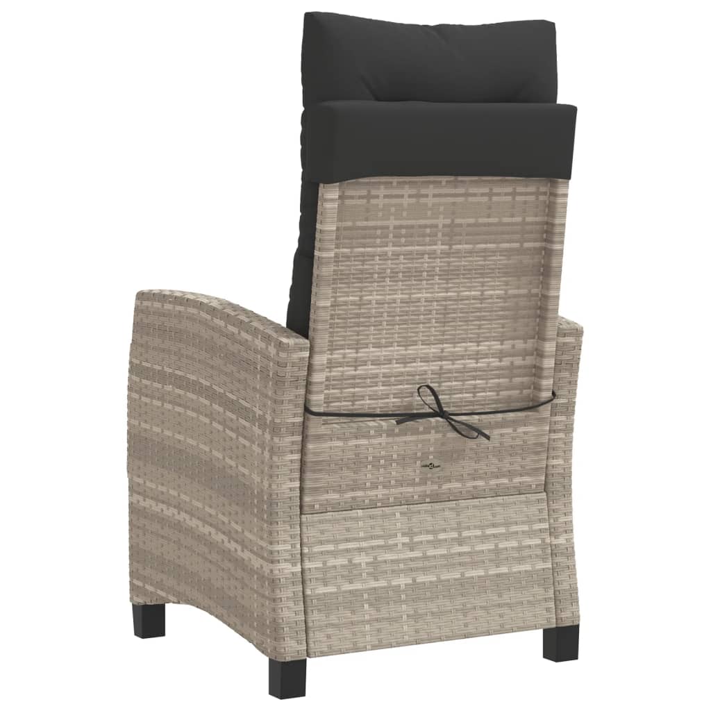 3Dílný Bistro Set S Poduškami Světle Šedý Polyratan