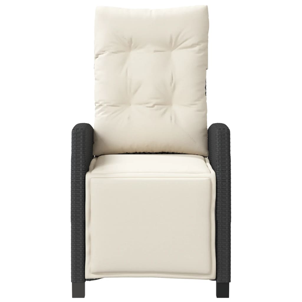 3Dílný Bistro Set S Poduškami Černý Polyratan