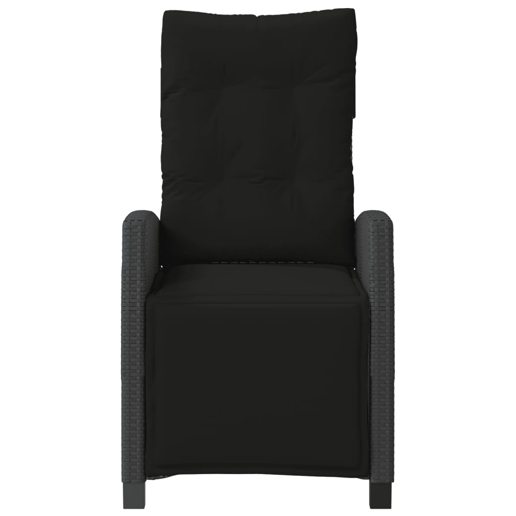 3Dílný Bistro Set S Poduškami Černý Polyratan