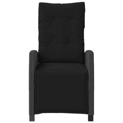 3Dílný Bistro Set S Poduškami Černý Polyratan