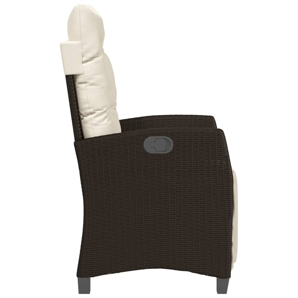 3Dílný Bistro Set S Poduškami Hnědý Polyratan