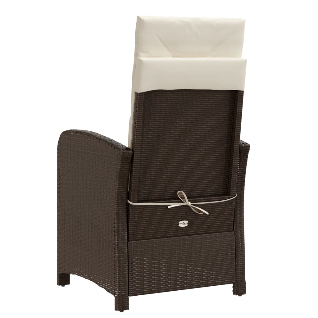 3Dílný Bistro Set S Poduškami Hnědý Polyratan