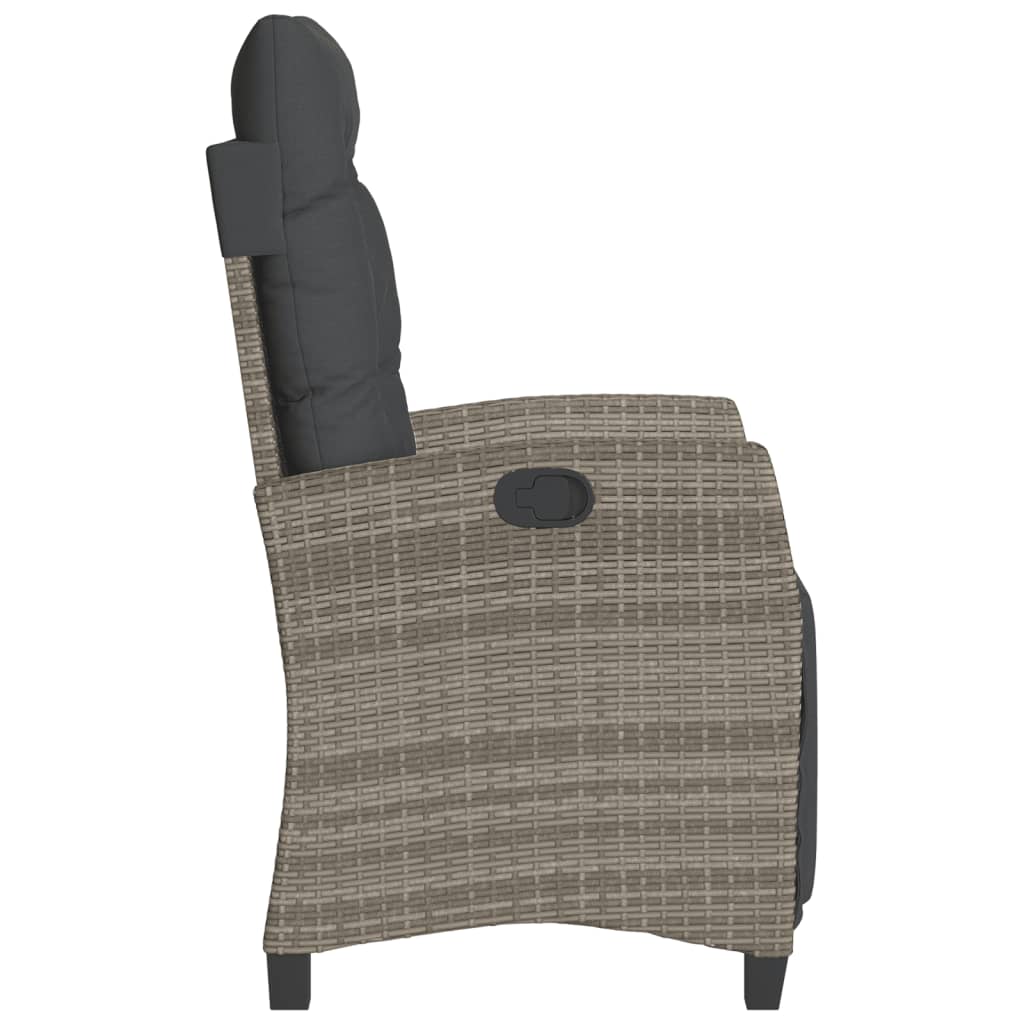 3Dílný Bistro Set S Poduškami Šedý Polyratan
