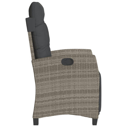 3Dílný Bistro Set S Poduškami Šedý Polyratan