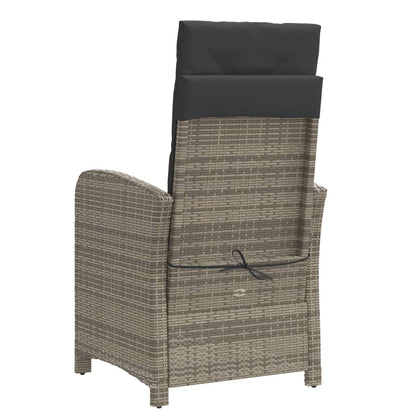 3Dílný Bistro Set S Poduškami Šedý Polyratan