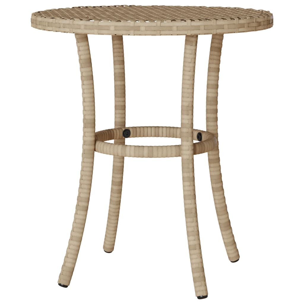 3Dílný Bistro Set S Poduškami Béžový Polyratan
