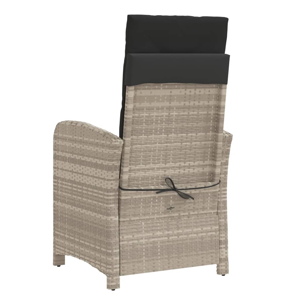 3Dílný Bistro Set S Poduškami Světle Šedý Polyratan