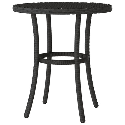 3Dílný Bistro Set S Poduškami Černý Polyratan
