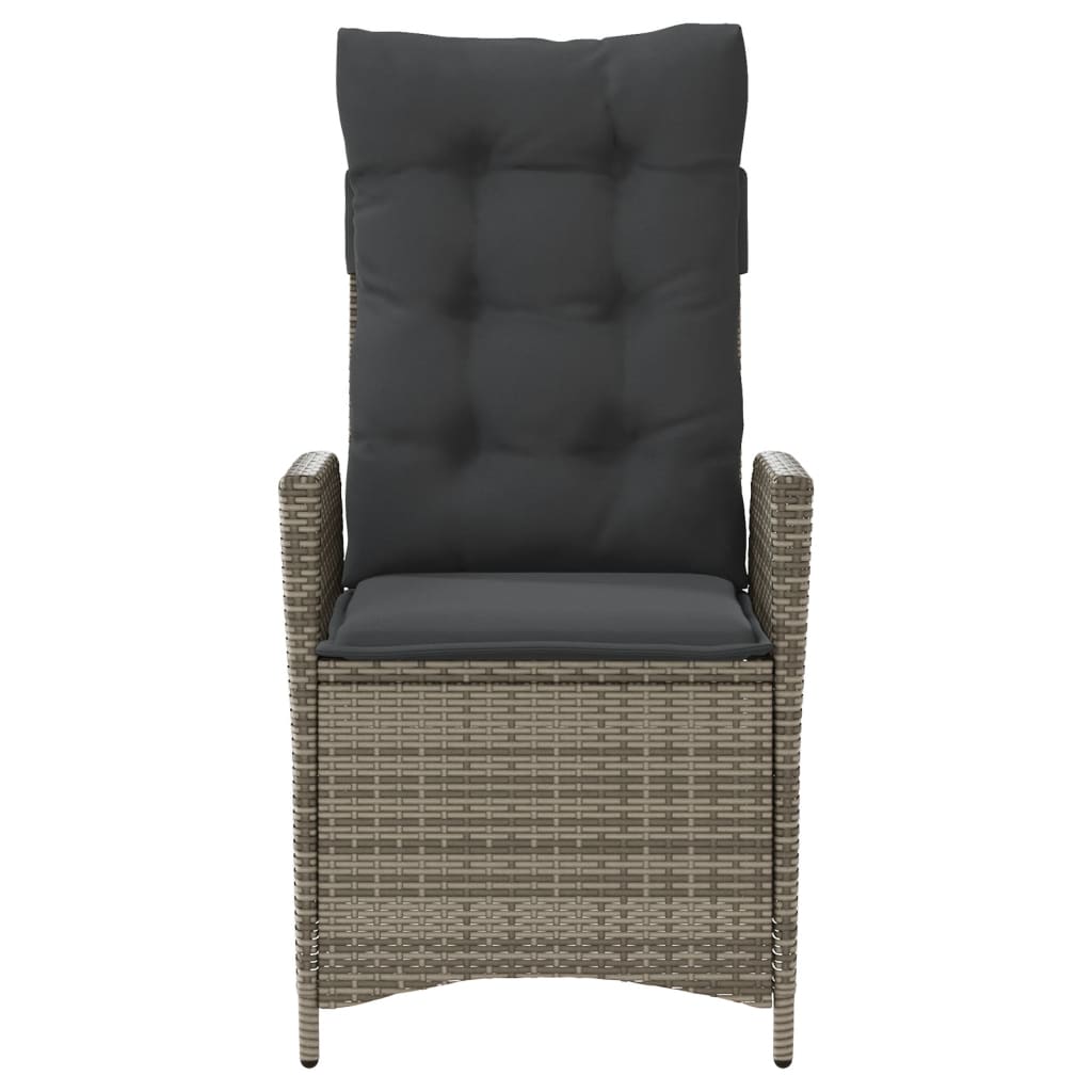 3Dílný Bistro Set S Poduškami Šedý Polyratan