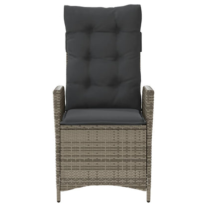 3Dílný Bistro Set S Poduškami Šedý Polyratan