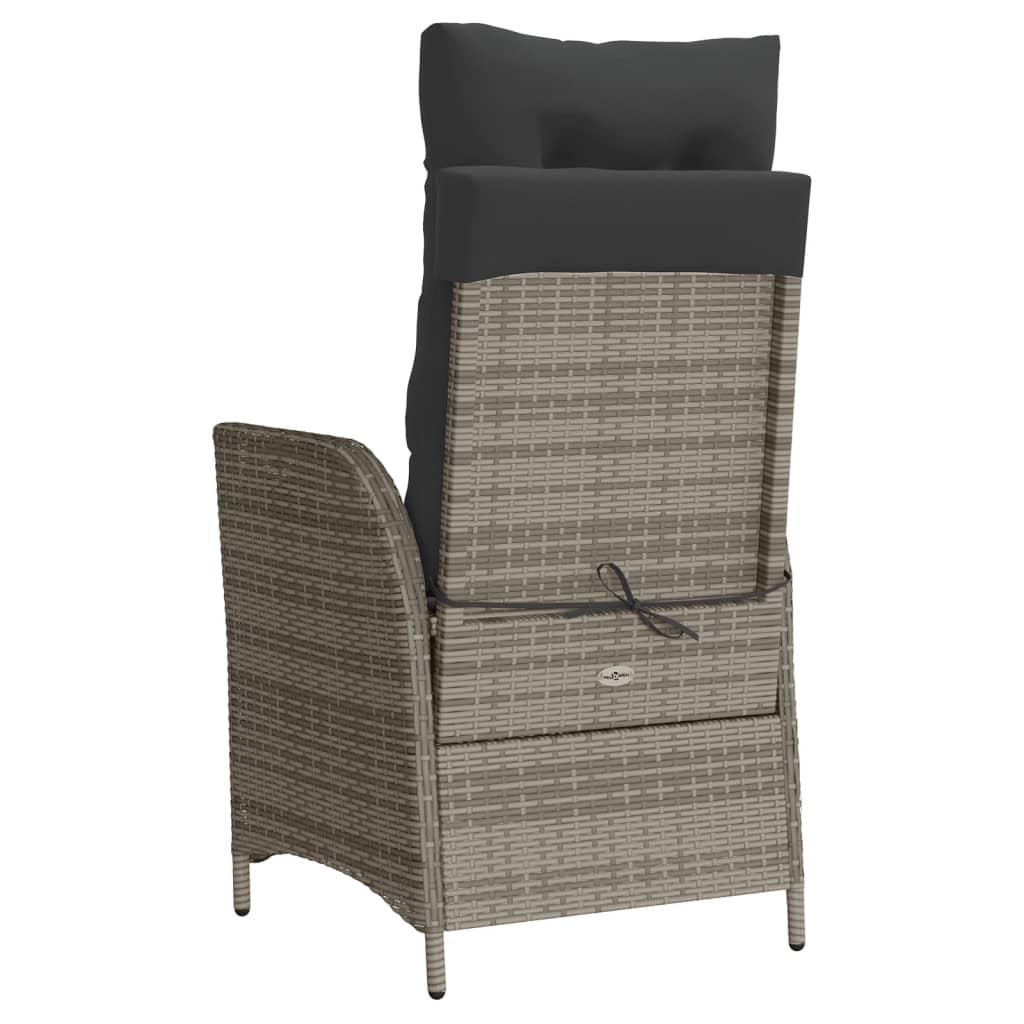 3Dílný Bistro Set S Poduškami Šedý Polyratan