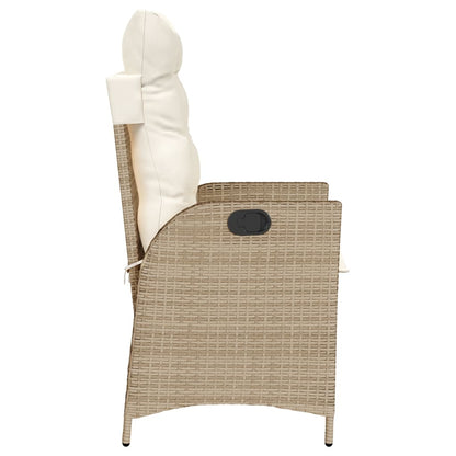 3Dílný Bistro Set S Poduškami Béžový Polyratan