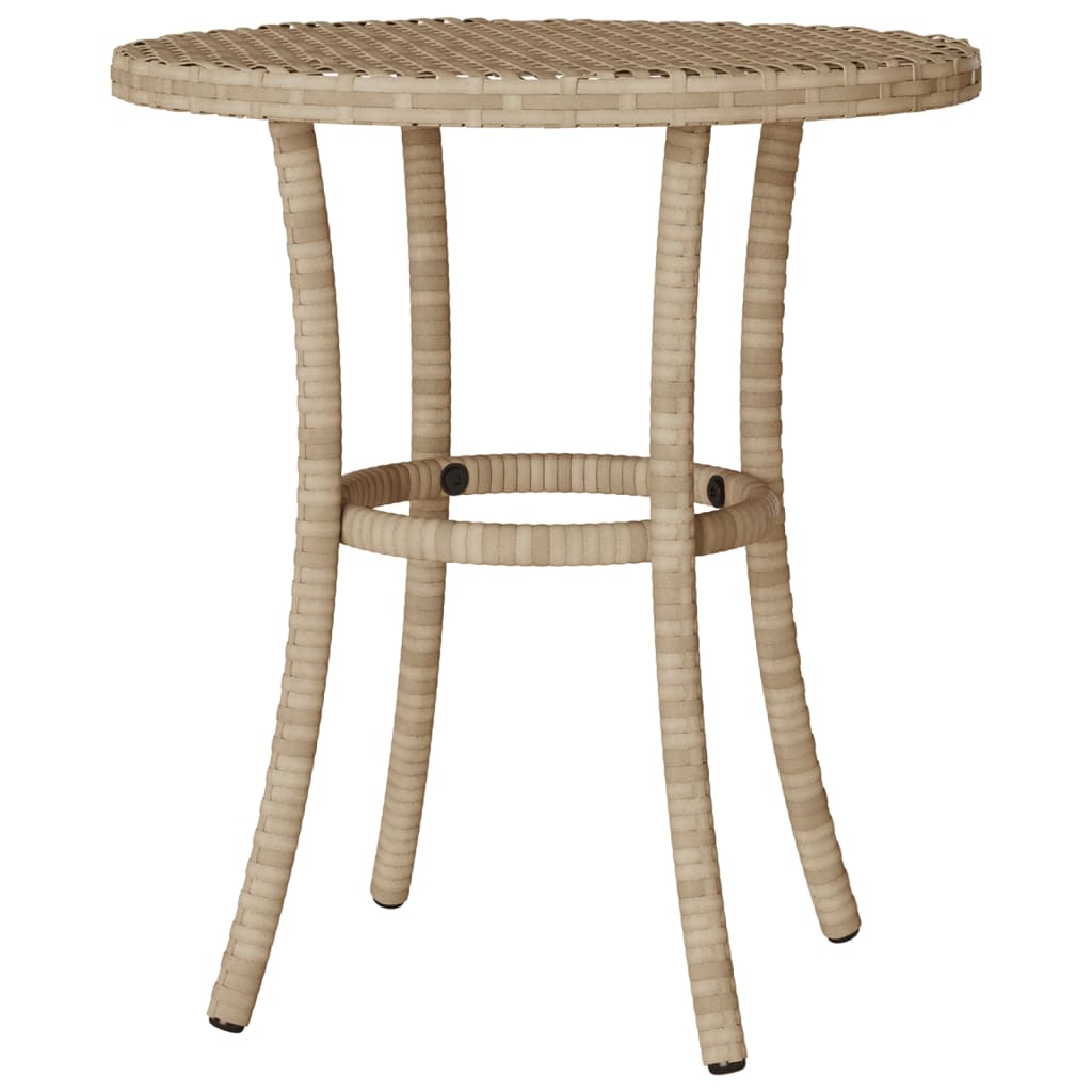 3Dílný Bistro Set S Poduškami Béžový Polyratan