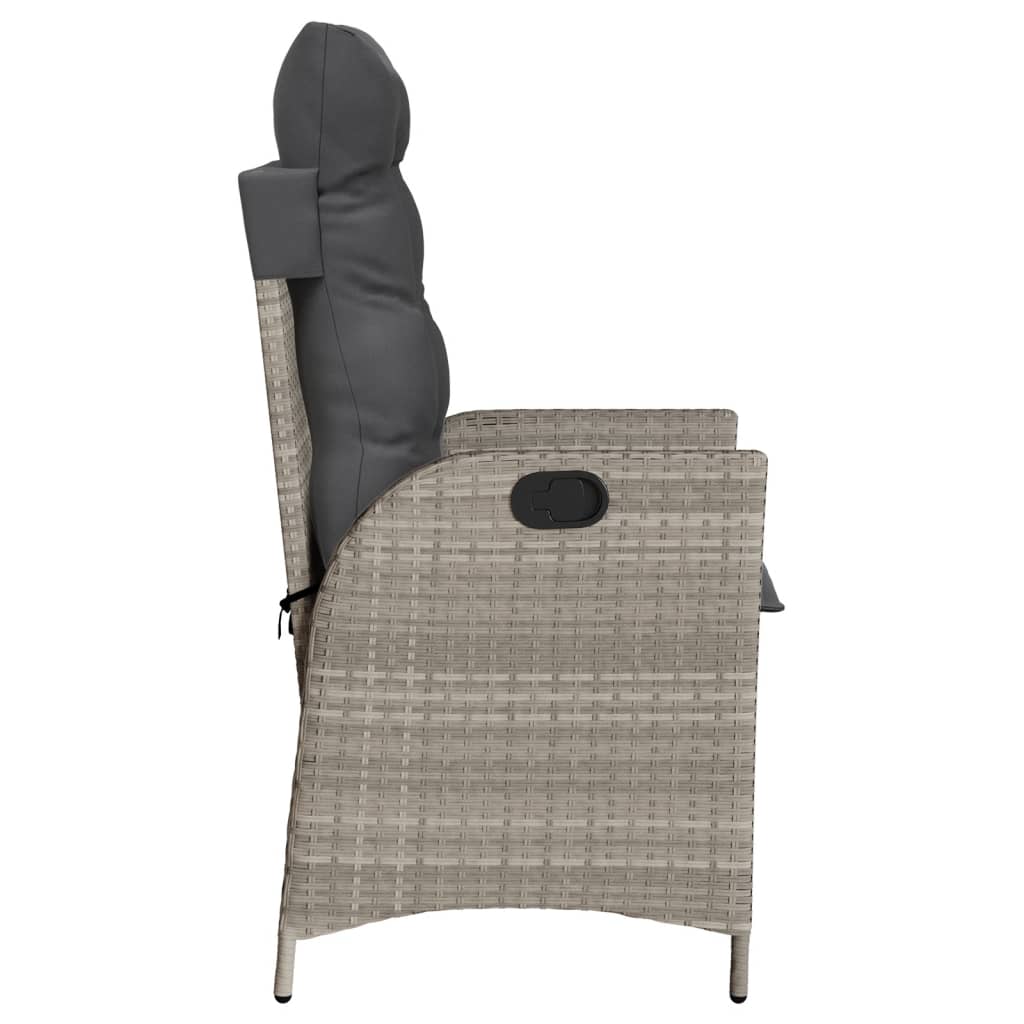 3Dílný Bistro Set S Poduškami Světle Šedý Polyratan