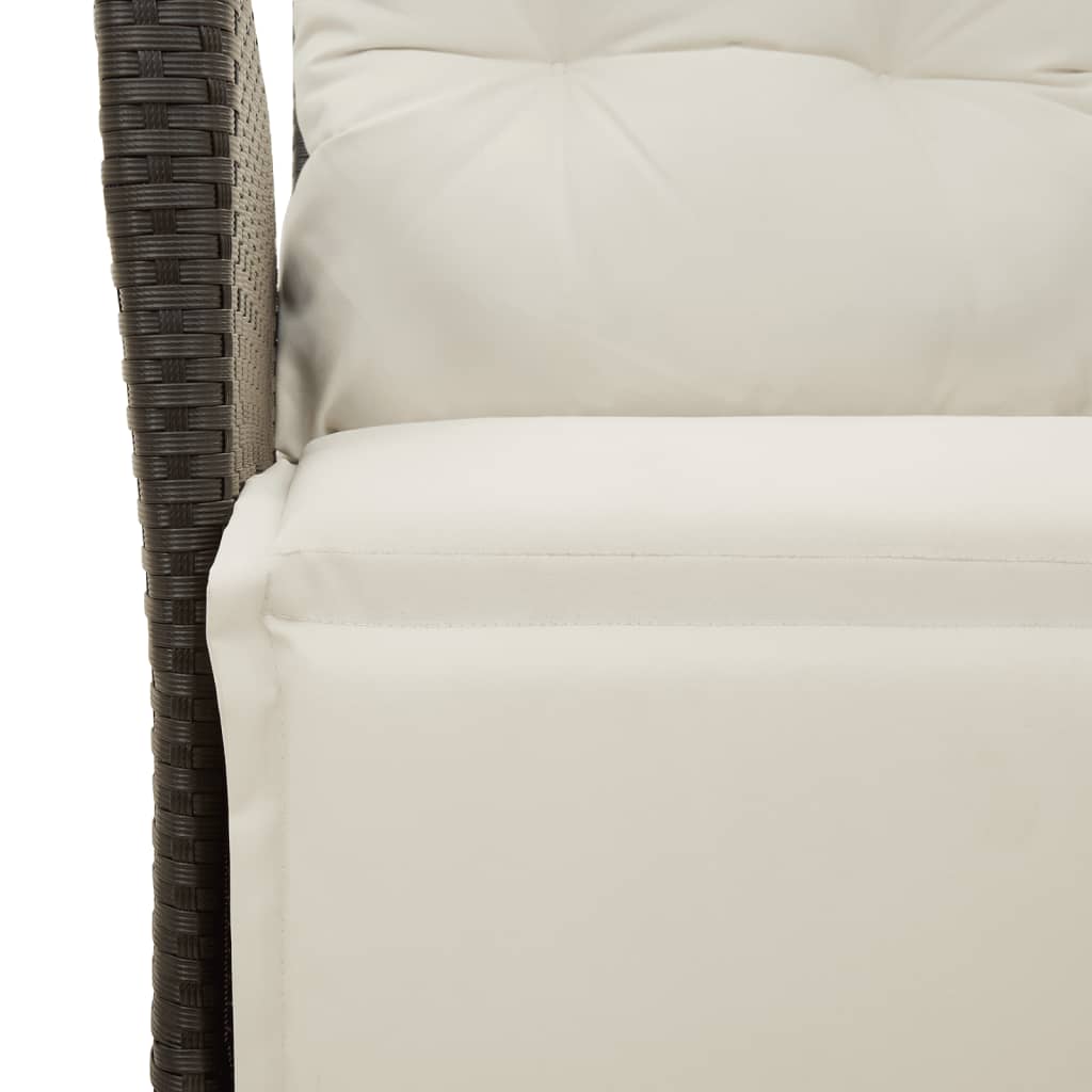 3Dílný Bistro Set S Poduškami Černý Polyratan