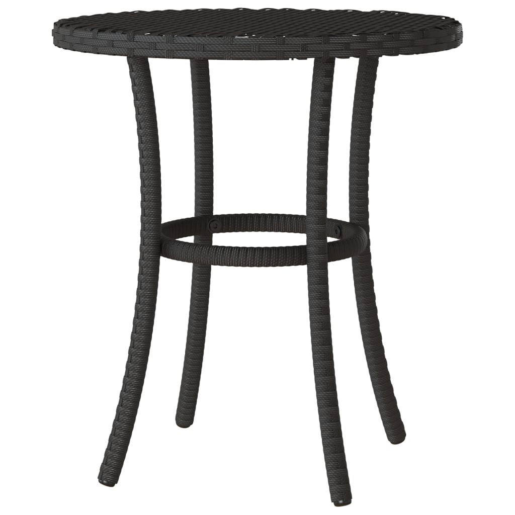 3Dílný Bistro Set S Poduškami Černý Polyratan